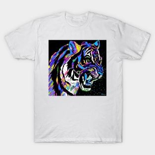 TIGER: Stalking Tiger Blue and Purple T-Shirt